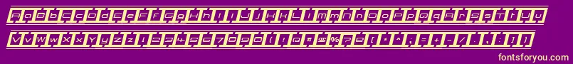 BorderBase Italic-fontti – keltaiset fontit violetilla taustalla