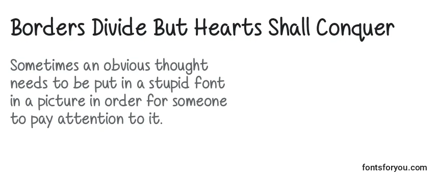 Borders Divide But Hearts Shall Conquer   Font