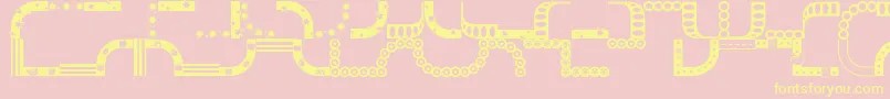 BORDMS  -fontti – keltaiset fontit vaaleanpunaisella taustalla