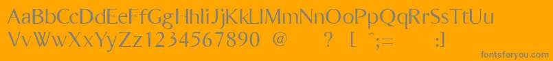 Bordu   -Schriftart – Graue Schriften auf orangefarbenem Hintergrund