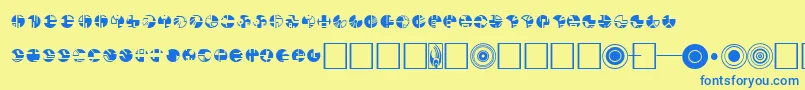 Borg Font – Blue Fonts on Yellow Background