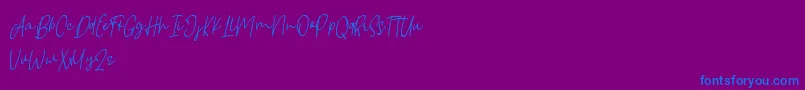 フォントBorgemore – 紫色の背景に青い文字