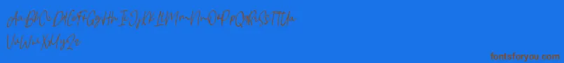 Czcionka Borgemore – brązowe czcionki na niebieskim tle