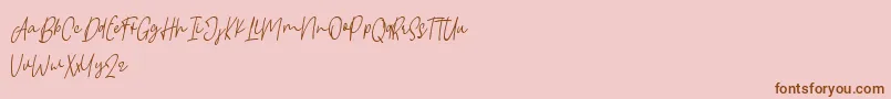 Borgemore-fontti – ruskeat fontit vaaleanpunaisella taustalla