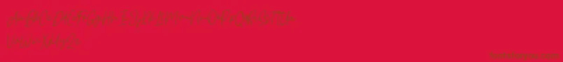 フォントBorgemore – 赤い背景に茶色の文字
