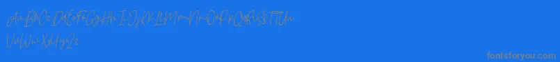 Borgemore-Schriftart – Graue Schriften auf blauem Hintergrund