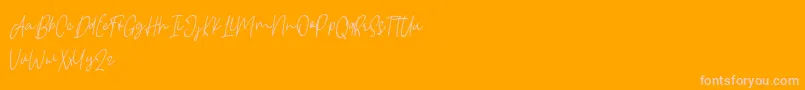 Borgemore Font – Pink Fonts on Orange Background
