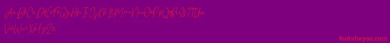 フォントBorgemore – 紫の背景に赤い文字