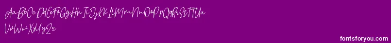 Borgemore-fontti – valkoiset fontit violetilla taustalla