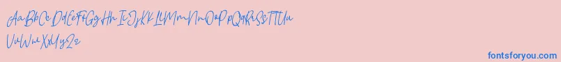 Borgemore Font – Blue Fonts on Pink Background