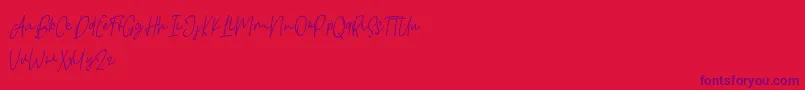 Borgemore Font – Purple Fonts on Red Background