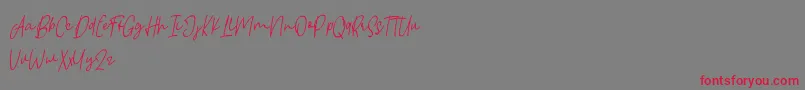 Borgemore Font – Red Fonts on Gray Background