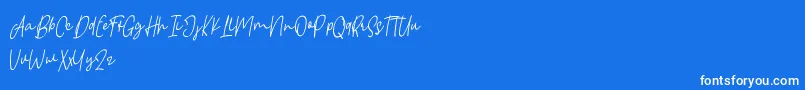Borgemore Font – White Fonts on Blue Background