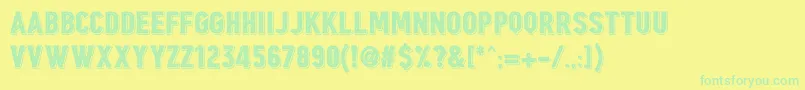 Borgens Burlesque-fontti – vihreät fontit keltaisella taustalla