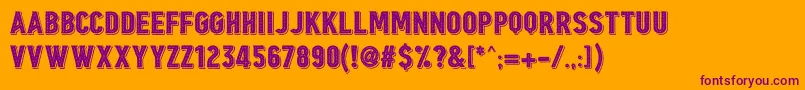 Borgens Burlesque-Schriftart – Violette Schriften auf orangefarbenem Hintergrund