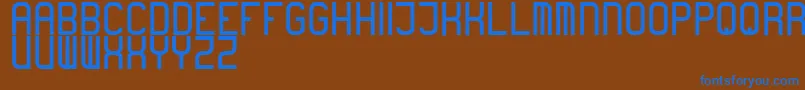 フォントboring – 茶色の背景に青い文字