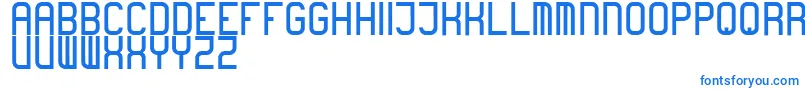 フォントboring – 白い背景に青い文字