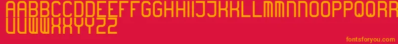 フォントboring – 赤い背景にオレンジの文字