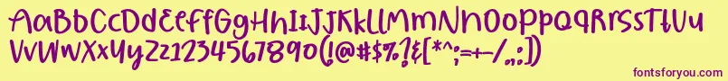 Шрифт Borjuis Font by 7NTypes – фиолетовые шрифты на жёлтом фоне