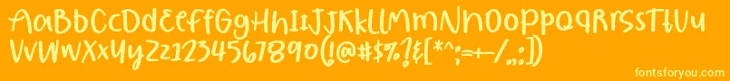 フォントBorjuis Font by 7NTypes – オレンジの背景に黄色の文字