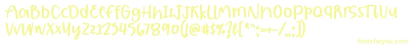フォントBorjuis Font by 7NTypes – 白い背景に黄色の文字
