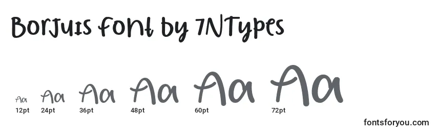 Размеры шрифта Borjuis Font by 7NTypes