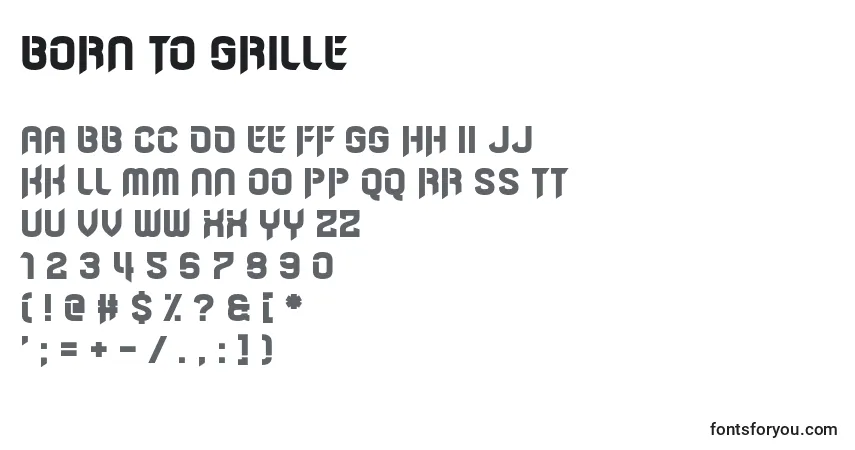 Шрифт Born to Grille – алфавит, цифры, специальные символы