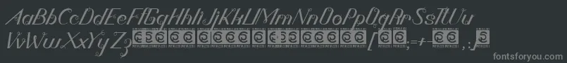 フォントBornena PersonalUse – 黒い背景に灰色の文字