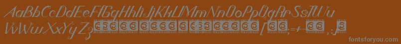 Bornena PersonalUse-Schriftart – Graue Schriften auf braunem Hintergrund