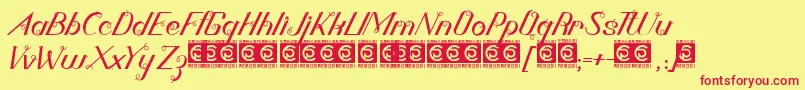 Bornena PersonalUse-Schriftart – Rote Schriften auf gelbem Hintergrund