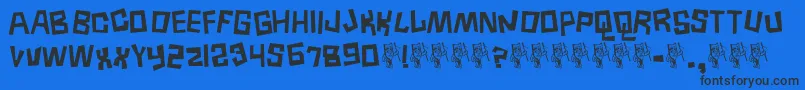 BORNEO   Font – Black Fonts on Blue Background