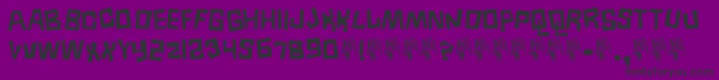 BORNEO  -fontti – mustat fontit violetilla taustalla