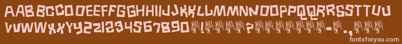 Więcej informacji o czcionce BORNEO Czcionka BORNEO – różowe czcionki na brązowym tle