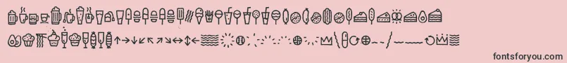 EscalopeCrustTwoIcons Font – Black Fonts on Pink Background