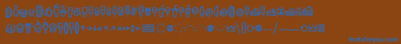 Шрифт EscalopeCrustTwoIcons – синие шрифты на коричневом фоне