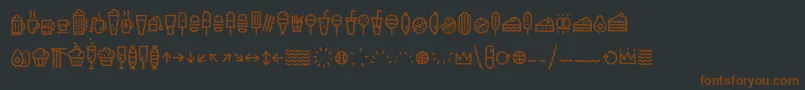 EscalopeCrustTwoIcons-fontti – ruskeat fontit mustalla taustalla