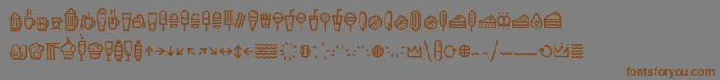 fuente EscalopeCrustTwoIcons – Fuentes Marrones Sobre Fondo Gris