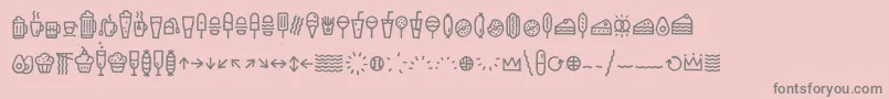 EscalopeCrustTwoIcons Font – Gray Fonts on Pink Background