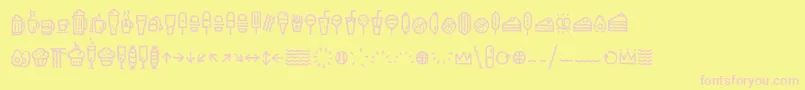 フォントEscalopeCrustTwoIcons – ピンクのフォント、黄色の背景