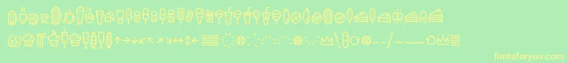 EscalopeCrustTwoIcons Font – Yellow Fonts on Green Background