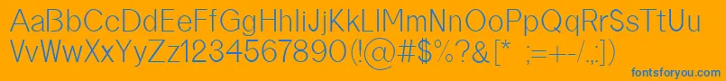 borneo regular-Schriftart – Blaue Schriften auf orangefarbenem Hintergrund