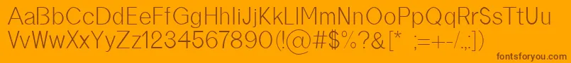 borneo regular Font – Brown Fonts on Orange Background