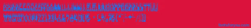 boron Font – Blue Fonts on Red Background