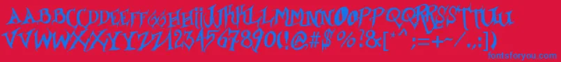 Borracho Font – Blue Fonts on Red Background