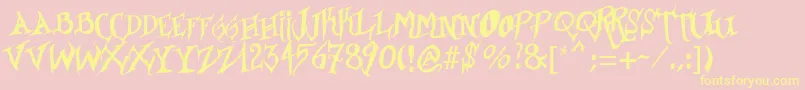 Borracho Font – Yellow Fonts on Pink Background