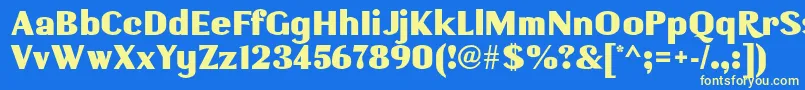 Borui Font – Yellow Fonts on Blue Background