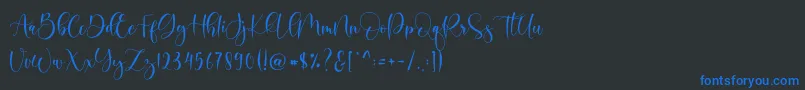 Boshela Font – Blue Fonts on Black Background