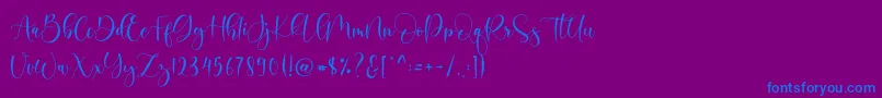 Boshela-fontti – siniset fontit violetilla taustalla