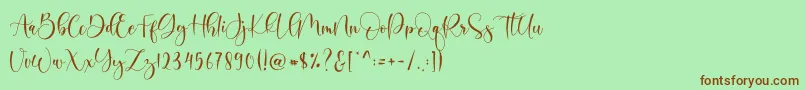 Шрифт Boshela – коричневые шрифты на зелёном фоне