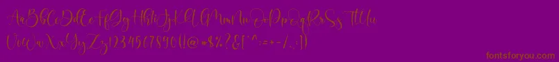 Boshela-Schriftart – Braune Schriften auf violettem Hintergrund